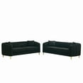 thumbnail image 4 of Newest Oversized Chenille Sofa,Luxury 3+3 Seater Deep Couch,Modern Tufted Couch, Gold Metal Legs Sofa for Living Room, Bedroom, Apartment (Black), 4 of 9