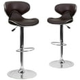 thumbnail image 2 of BizChair Cozy Mid-Back Adjustable Bar Stool, Brown Vinyl (Set of 2), 2 of 8
