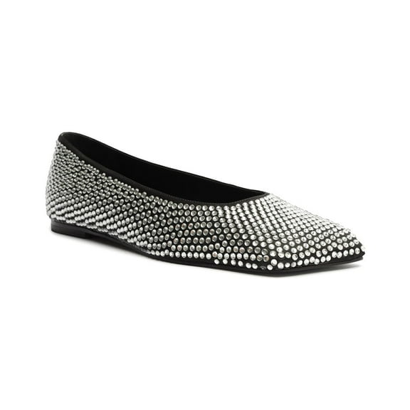 SCHUTZ Jaycie Satin Flat, 10, Black