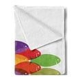 thumbnail image 2 of Colorful Soft Flannel Fleece Blanket, Vibrant Colored Fish Silhouettes Shoal Exotic Underwater Wildlife Inspired Theme, Cozy Plush for Indoor and Outdoor Use, 60" x 80", Multicolor, by Ambesonne, 2 of 5