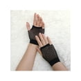 thumbnail image 5 of INSPIRE CHIC Women's Fingerless Mesh 1980s Fancy Dress Party Costume Accessories Fishnet Gloves Short-1Pair Black, 5 of 5