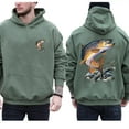 thumbnail image 2 of Brown Trout Fisherman Double Sided Hoodie – Fly Fishing Outdoor Adventure Pullover, Nature Lover Sweatshirt for Men and Women, 2 of 7