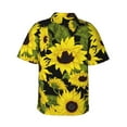 thumbnail image 3 of Uemuo Sunflowers In Vintage Printed Regular Fit Short Sleeve Casual Hawaiian Shirt for Men,Aloha shirt,Tropical shirt,Floral print shirt,Vacation Beach shirt-Medium, 3 of 9