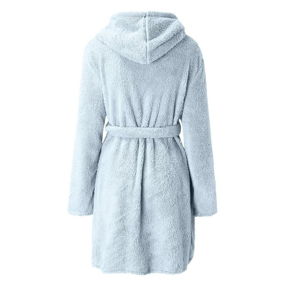 Aayomet Robes for Women Bathrobe Lightweight Soft Plush Short Flannel Sleepwear Bathrobe Plush Soft Robe (Blue, S)