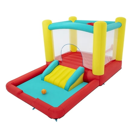 PlayDay Jump 'N Away Inflatable Bounce House with Play Features, Indoor/Outdoor, Ages 3 