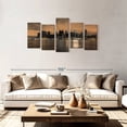 thumbnail image 2 of Elephant Stock Ah New York Wall Art - Horizontal Multi Panel Canvas - 5 Pieceliving Room Wall Decor - Photography City Multi Panel - Gray And Browndecor By Assaf Frank - 74" x 37", 2 of 8