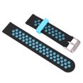 thumbnail image 4 of Correa de silicona Compatible con reloj inteligente Amazfit GTR 3, repuesto de correa de reloj de 20mm, pulseras deportivas con orificio de aire transpirable, color negro y azul, 4 of 5