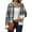 Gray, variant on FDGIU Women's Plaid Flannel Hooded Shacket - Long Sleeve Zipper & Pockets for Casual Outdoor Activities