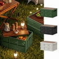 thumbnail image 1 of Foldable Storage Box for Camping & Car Trunk - 20L Organizer with Wooden Lid & Handles, 1 of 9