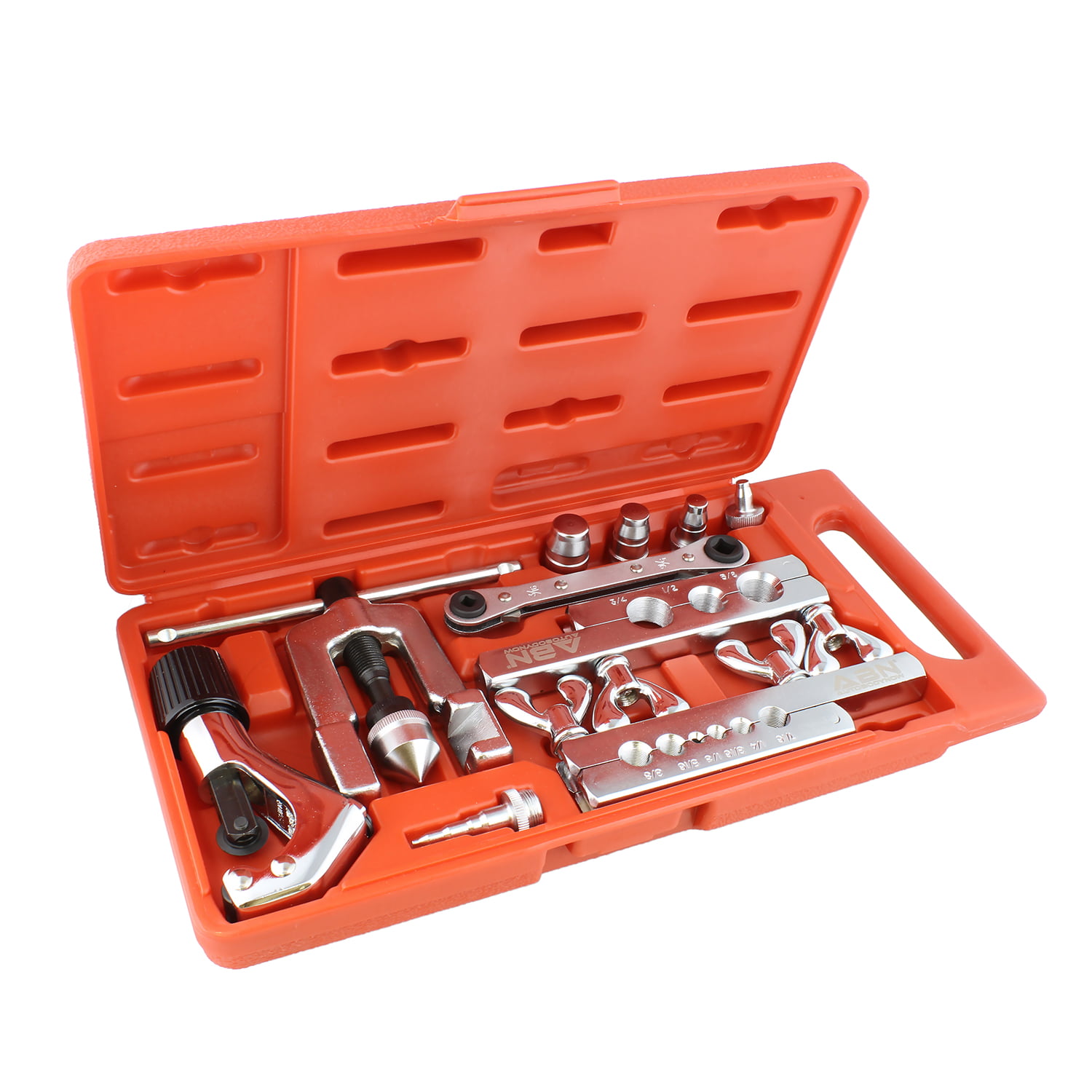 Copper Brake Pipe Flaring Kit Fuel Repair Tool Set Tube Cutter Storage Box 10pc 