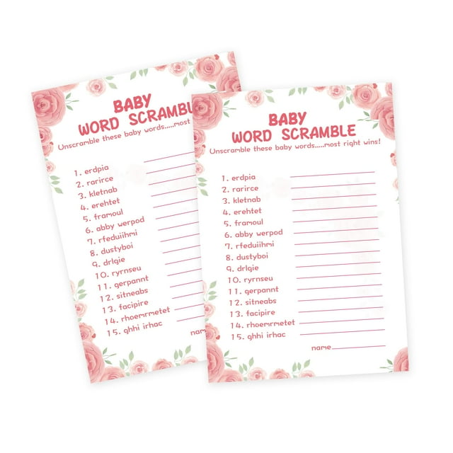 Juego de baby shower OLOUTAB 50 juegos de baby shower para chica