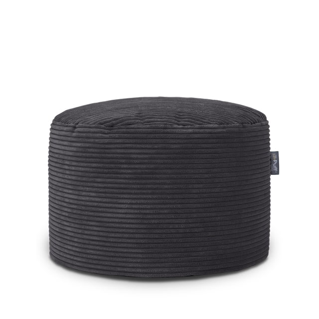 Puff Taburete Vixy Pana Color Ebony/Negro Baggy