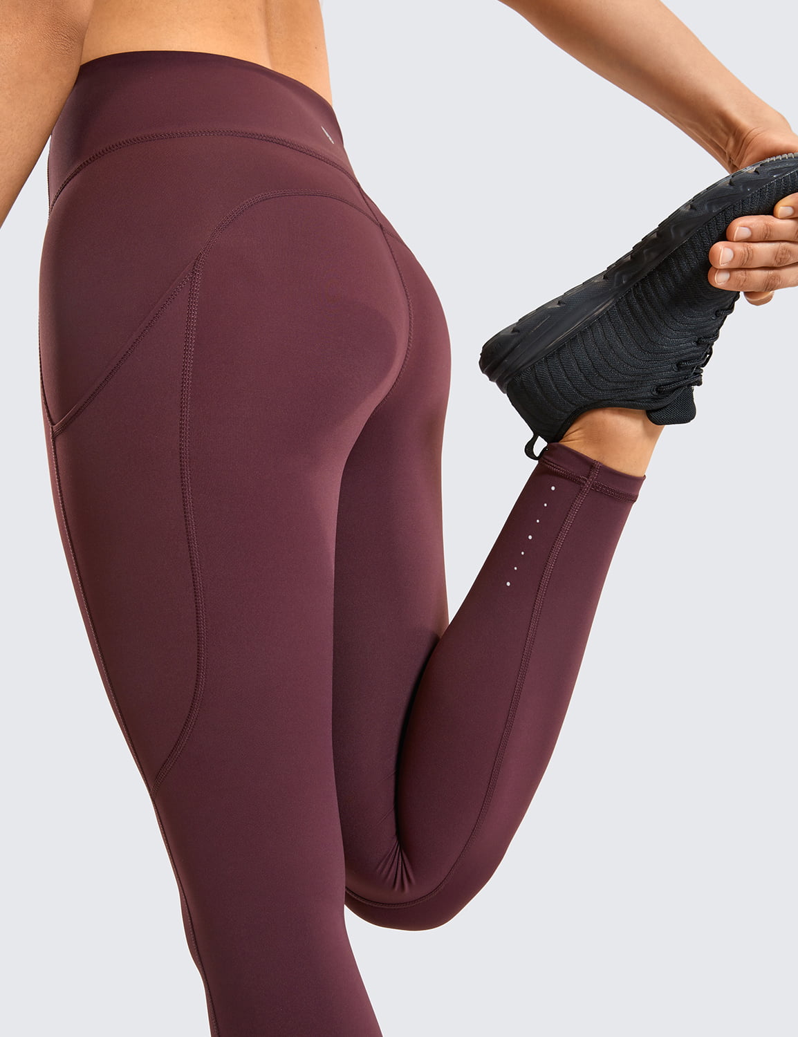 CRZ YOGA High Waisted Yoga Pants Women's Workout Capris Athletic Leggings  with Pocket Luxury Naked Feeling - 17 Inches