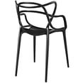 thumbnail image 3 of Modern Contemporary Dining Armchair (Indoor and Outdoor), Black, Plastic, 3 of 4