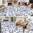 thumbnail image 6 of 8x10 Area Rugs, Blue Flower Non-Skid Rubber Backing Large Rectangle Rugs - Living Room Bedroom Home Office, Spring Leaf Vintage Farmhouse Boho Plant Indoor Floor Mat Carpets Washable Rug, 6 of 9