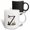 Multicolor, variant on 3drose, Outstanding Letter Z. Halloween Monogram, Broom, Wizard Hat, Cat, 11oz Mug