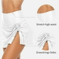thumbnail image 6 of Charmo Womens High Waisted Split Swim Skirt Ruched Drawstring Skirted Swim Bottoms with Built-in Brief, 6 of 6