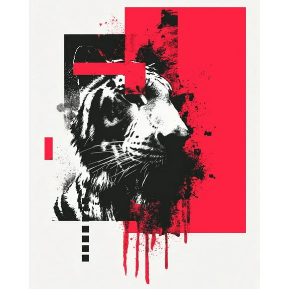 Paint by Numbers for Adults Kids Beginner Crimson Tiger Shadow DIY Acrylic Painting by Numbers Kits with Brushes Acrylic Pigment Home Decoration Gifts 16 x 20 inch