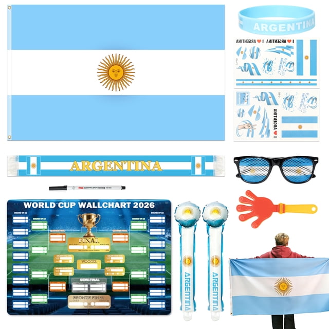 Kit de apoyo para hinchas Kaitiaki Argentina 11 piezas Mundial 2026