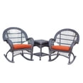 thumbnail image 1 of Jeco 3 Piece Wicker Conversation Set in Espresso with Orange Cushions, 1 of 2