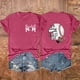 thumbnail image 2 of Camisetas de Manga Corta para las Mujeres Carta Impresa Doble Cara Suelta Tee, Casual Vintage Verano Top Mujeres, 2 of 3