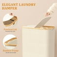 thumbnail image 4 of Double Laundry Hamper with Lid, Divided Laundry Hamper with Removable Bags, 2 Section Dirty Clothes Basket with Handles for Bathroom, Bedroom & Laundry Room, 140L Beige, 4 of 7