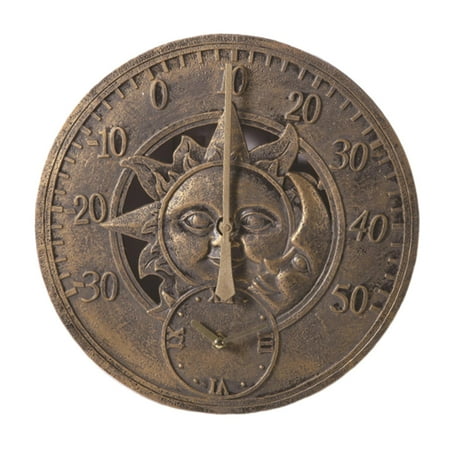 Retro Bronze Hanging Wall Clock Attached Indoor or Outdoor Look Bedroom Living Room Hotel Shops Cafe