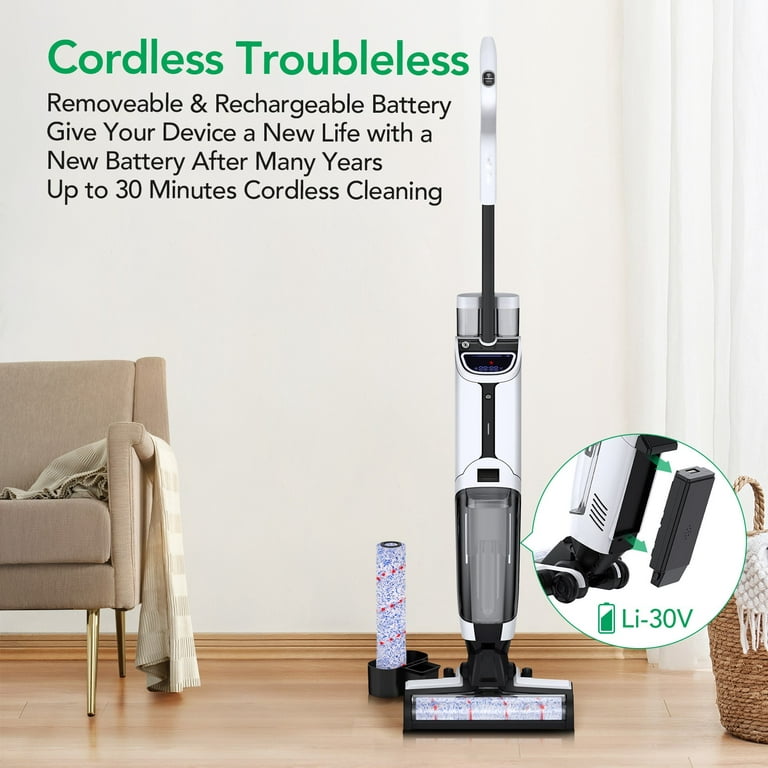 Wet Dry Vacuum Cleaner - Cordless Vacuum and Mop One-Step Cleaning for Hard  Floo