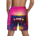 thumbnail image 2 of Lsque Mens Swim Trunks Neon Cassette Tape Pattern - Bathing Suit Compression Liner - Beach Swim Shorts Swimwear - (S-3XL) - Stretch Quick Dry -Medium, 2 of 9