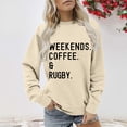 thumbnail image 2 of Holzkary Women's Football Game Day Sweatshirt Graphic Print Sunday Long Sleeve Crewneck Fall Pullover Graphic Print Oversized Crewneck Sweatshirts Long Sleeve Pullover for Gameday Hoodies Beige S, 2 of 5