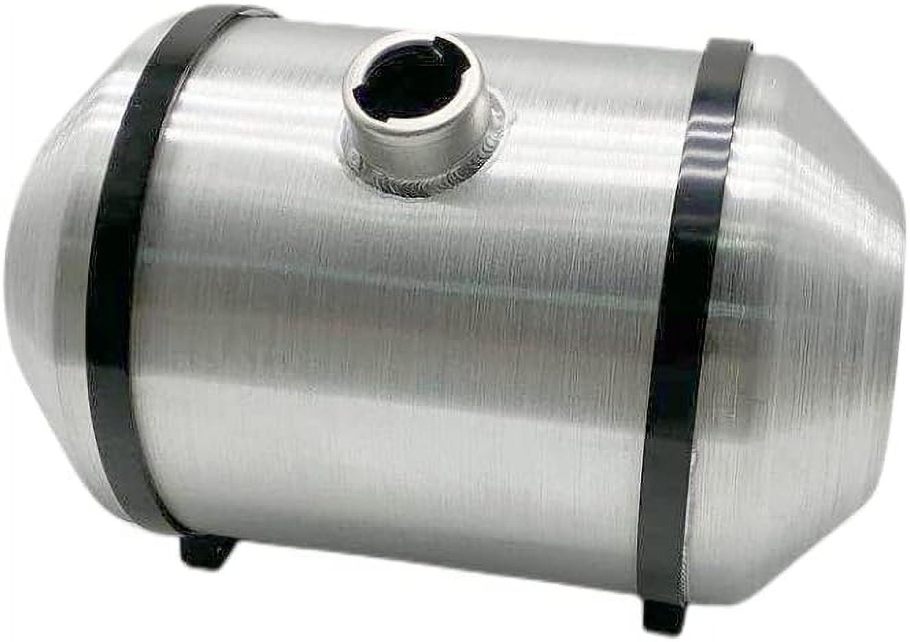 JSD 10" x16" 5 Gallons Spun Aluminum Gas Tank / Fuel Tank for Trike Tractor 1/2" NPT Outlet Center Fill