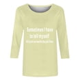 thumbnail image 4 of Chemises pour Femmes Habillées Décontractées, Chemises à Manches 3/4 pour Femmes, Tuniques à Manches Courtes Grande Taille pour Femmes, T-shirt à Manches 3/4 à Col Rond Imprimé Lettres Mode Décontractée pour Femmes, 4 of 5