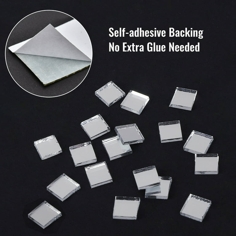 1 Inch Mirror Tiles for Crafts, 120 Pack Small Square Glass for Home Wall  Decor, Mosaics