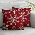 thumbnail image 3 of Nawypu  Throw Pillow Cover Happy Holidays Baby Its Cold Outside Joy Snowflakes Red Home Decor Square Cushion Pillowcase, 3 of 5