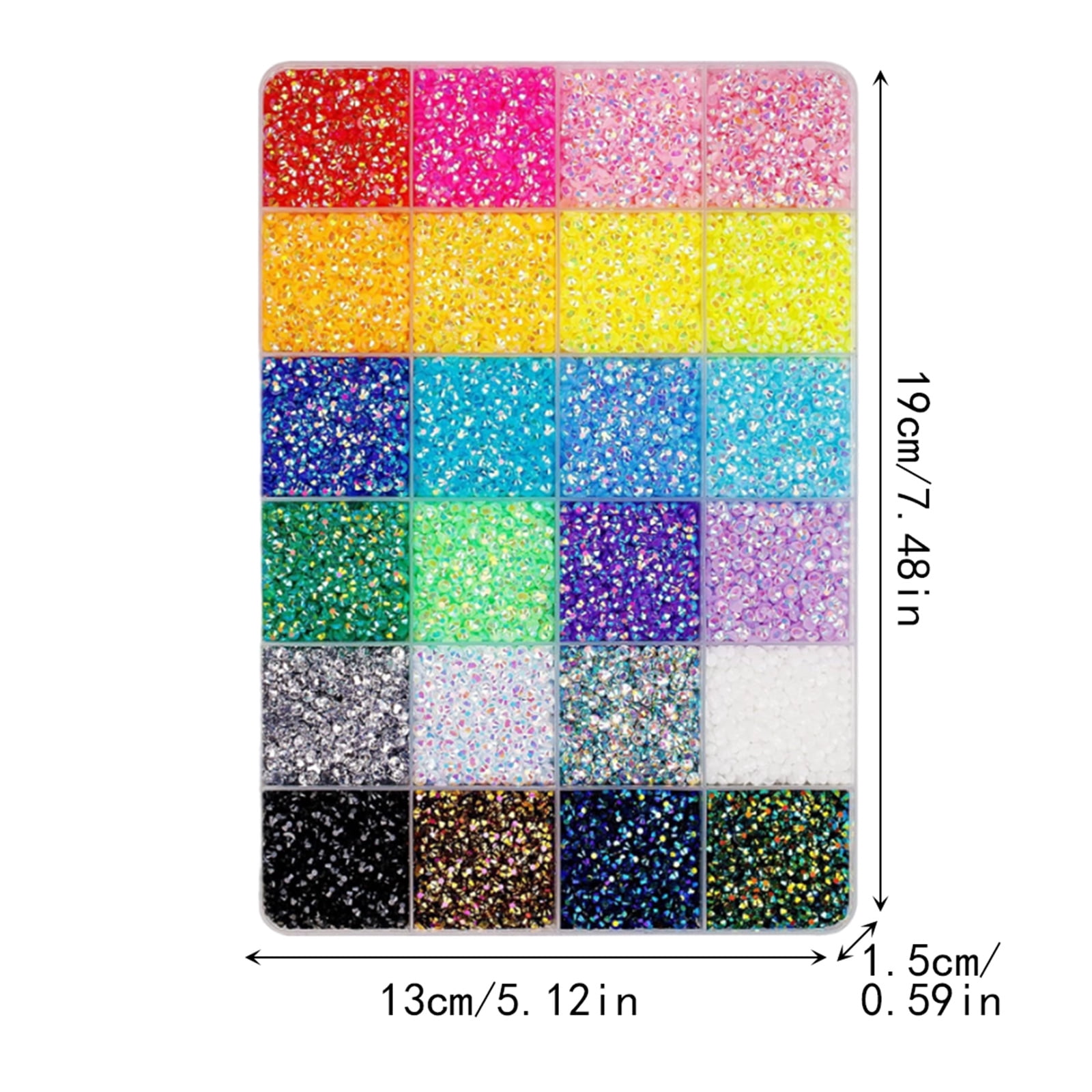 GliJian 30000Pcs Resin Rhinestones for Bedazzling Multicolor 3mm Flatback Gems for Diamond Art Bedazzler Kit with 3Pcs 10ml Jewelry Glue for Nail Art Crafting Book Makeup