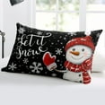 thumbnail image 5 of Christmas Snowman Throw Pillow Covers, Xmas Winter Snowflake Classic Black Soft Breathable Pillow Cases with Invisible Zipper for Sleeping, Small Pillowcases for Couch Bed Sofa Chair 16x24 Inches, 5 of 6