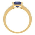 thumbnail image 4 of 1.62 ct Princess Cut Simulated Tanzanite Solitaire with Simulated Diamond Accents 18K Yellow Gold Womens Engagement Ring, 4 of 5