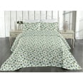 thumbnail image 2 of Ambesonne Leaves Quilted Bedspread Set 3 Pcs, Retro Leaf Watercolor Print, King, Sea Green and Pistachio Green, 2 of 4
