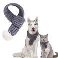 thumbnail image 1 of Bufanda de punto para perros con pompón blanco, bandana cálida para vacaciones de invierno, accesorios para mascotas, bufandas para gatos (gris), 1 of 6