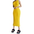 thumbnail image 1 of VISgogo Vestido de tubo de punto para mujer, Adultos Verano Sin mangas Color sólido Cuello redondo Una pieza VISgogo moda, 1 of 5