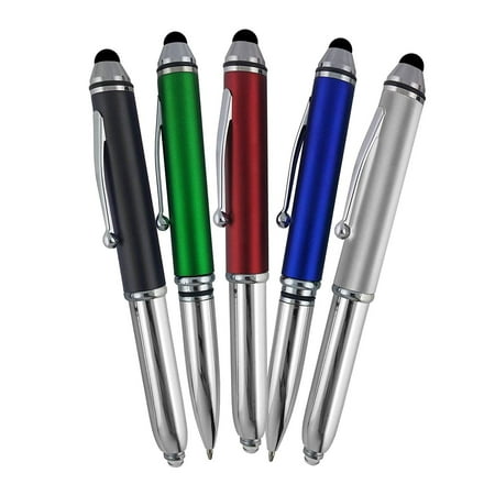 SyPen Stylus Pen for Touchscreen Devices, Tablets, iPads, iPhones, Multi-Function Capacitive Pen With LED Flashlight, Ballpoint Ink Pen, 3-In-1 Pen, Multi,