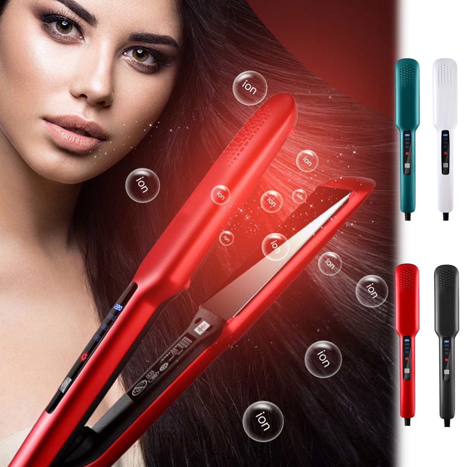 pstuiky Purpose Hair Iron For Straight And Curly Hair With LCD Display Natural Curls Natural Straight Hair Negative Hair Straightener Without Damaging Hair Curls Sale