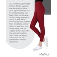 thumbnail image 7 of MeMoi Women's Comfort Cotton Blend Lightweight Leggings - Womens - Female (Large/X-Large, Burgundy), 7 of 7