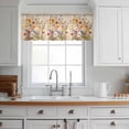 thumbnail image 3 of Spring Floral Valance Curtains for Kitchen/Living Room/Bathroom/Bedroom Window, Rod Pocket Small Topper Half Short Window Curtains Voile Sheer Scarf, Vintage Summer Botanical Flowers 60"x18", 3 of 8