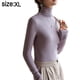 thumbnail image 2 of Camisas de manga larga con cuello alto para mujer, jerséis casuales ajustados y ajustados, camisetas con capas, 2 of 6