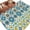Blue, variant on Modern Mediterranean Area Rugs 5'x7', Small Throw Rugs for Laundry Room Playroom, Retro Moroccan Tiles Texture Vlue Yellow Indoor Outdoor Rug Non-Slip Low Pile Carpet Runner Reversible Floor Mats