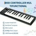thumbnail image 3 of 25-Key MIDI Keyboard Controller with Velocity Switch Function, OLED Display & DAW Integration, Semitone Transposition and ARP Automatic Accompaniment Function, Best Holiday Gift For Music Lover, 3 of 13