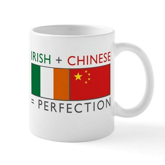CafePress - Irish Chinese Heritage Flag Large Mugs - 11 oz Ceramic Mug - Novelty Coffee Tea Cup