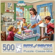 Bits and Pieces - 500 Piece Jigsaw Puzzle for Adults - Kitchen Memories by Artist Steve Crisp - Measures 18" x 24" - Old Fashioned Family Scene Jigsaw