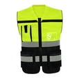 thumbnail image 3 of DYNWAVECA Gilet Réfléchissant Haute Visibilité Hommes Femmes avec Poches Fermeture Éclair pour Course Randonnée Jaune Noir G, 3 of 10
